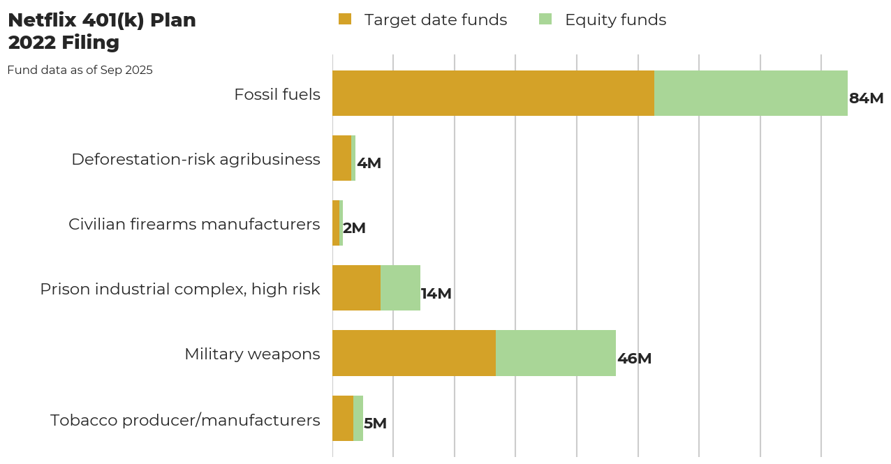 Netflix 401(k) Plan flagged investments