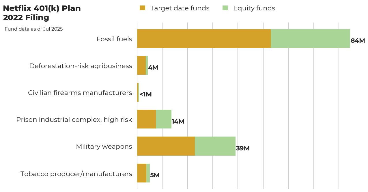Netflix 401(k) Plan flagged investments