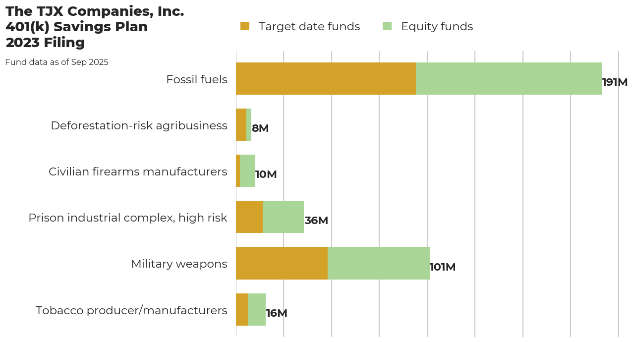 The TJX Companies, Inc. 401(k) Savings Plan flagged investments